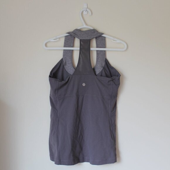 Lululemon Scoop Neck Tank Magnum / Heathered Pigeon Size 10 - Picture 5 of 5